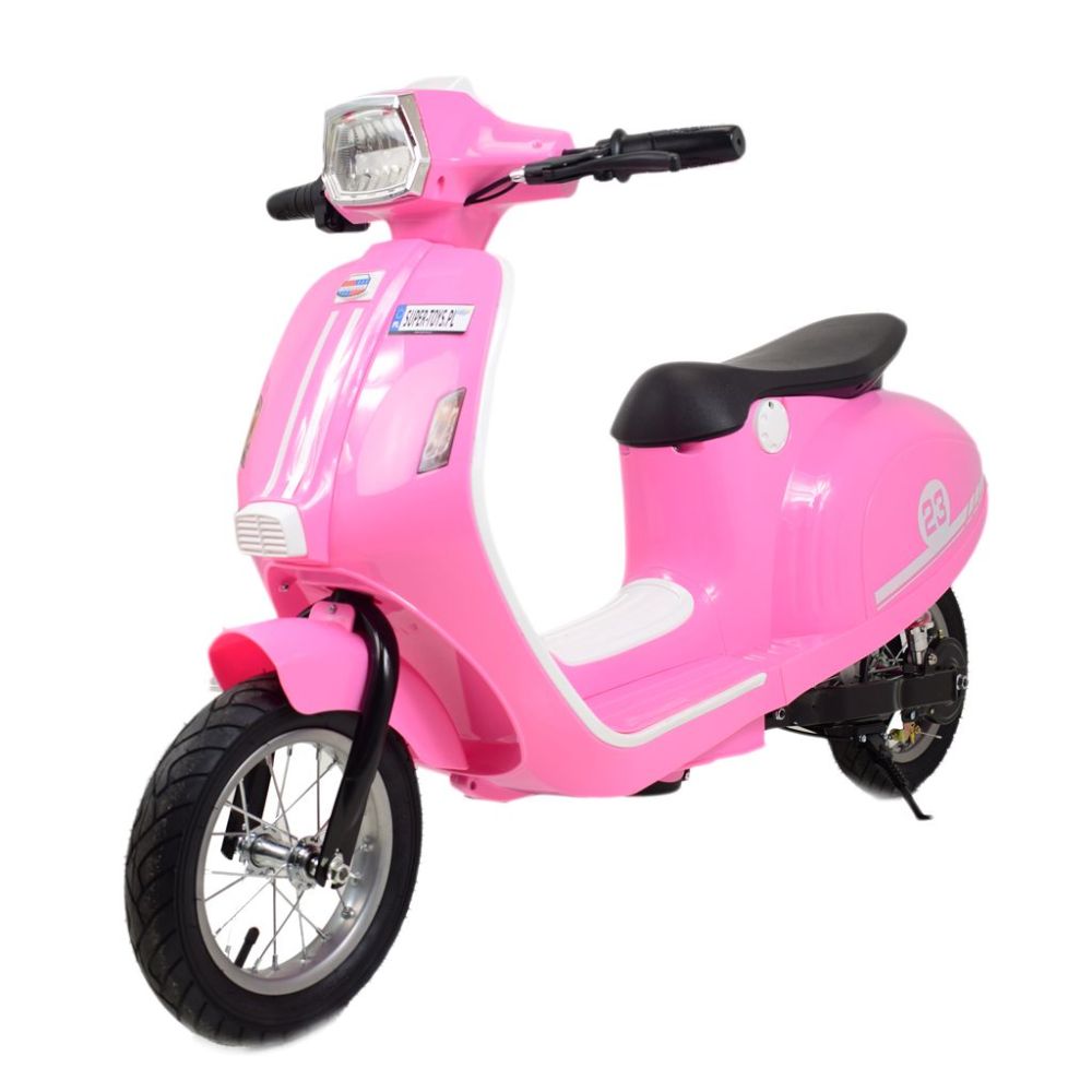 Akumuliatorinis rožinis retro motoroleris WATERPROOF/sx-2438