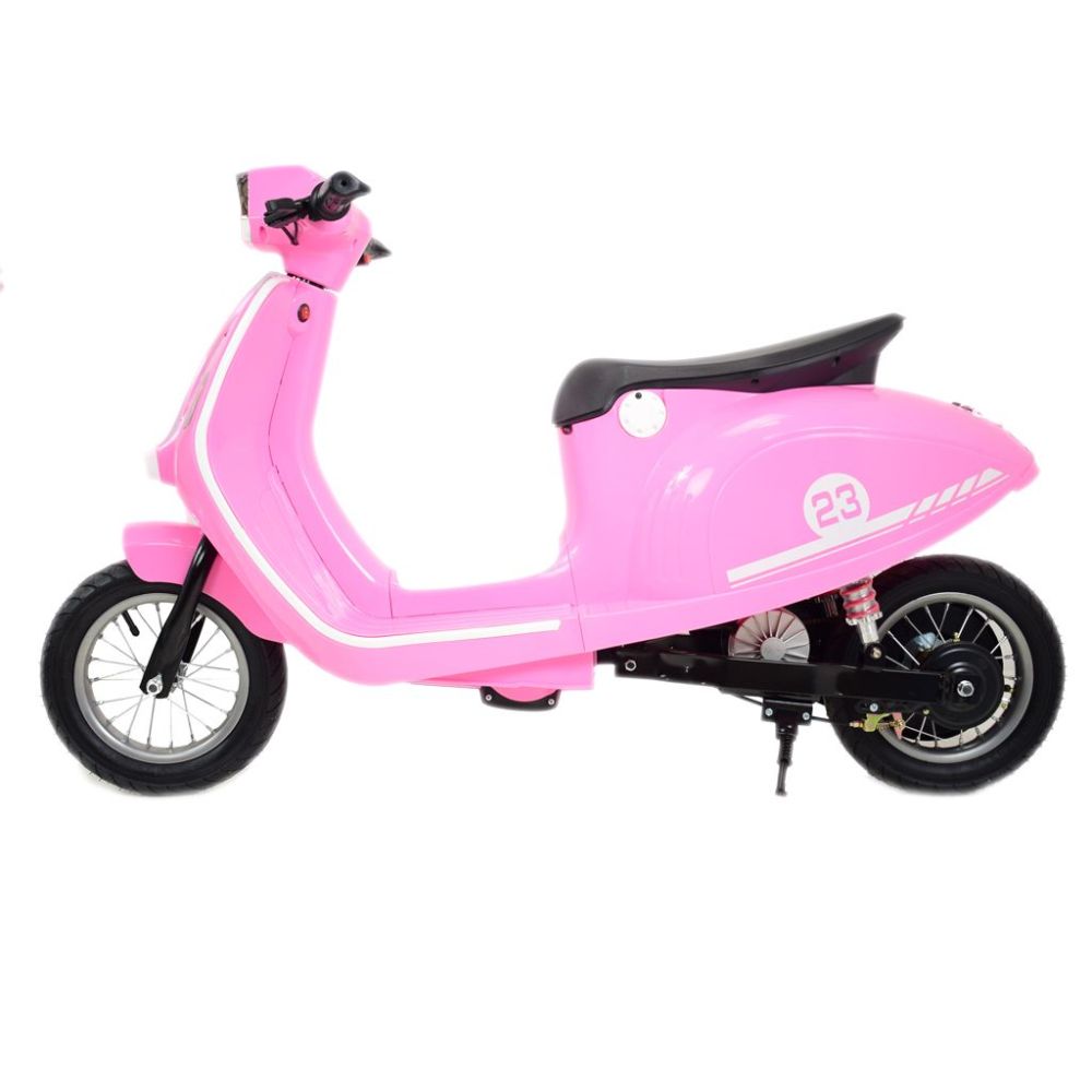 Akumuliatorinis rožinis retro motoroleris WATERPROOF/sx-2438