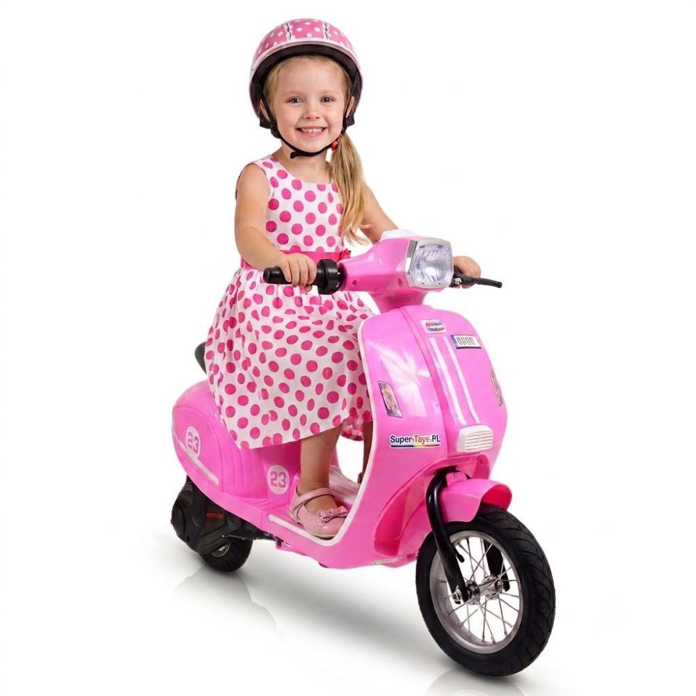 Akumuliatorinis rožinis retro motoroleris WATERPROOF/sx-2438