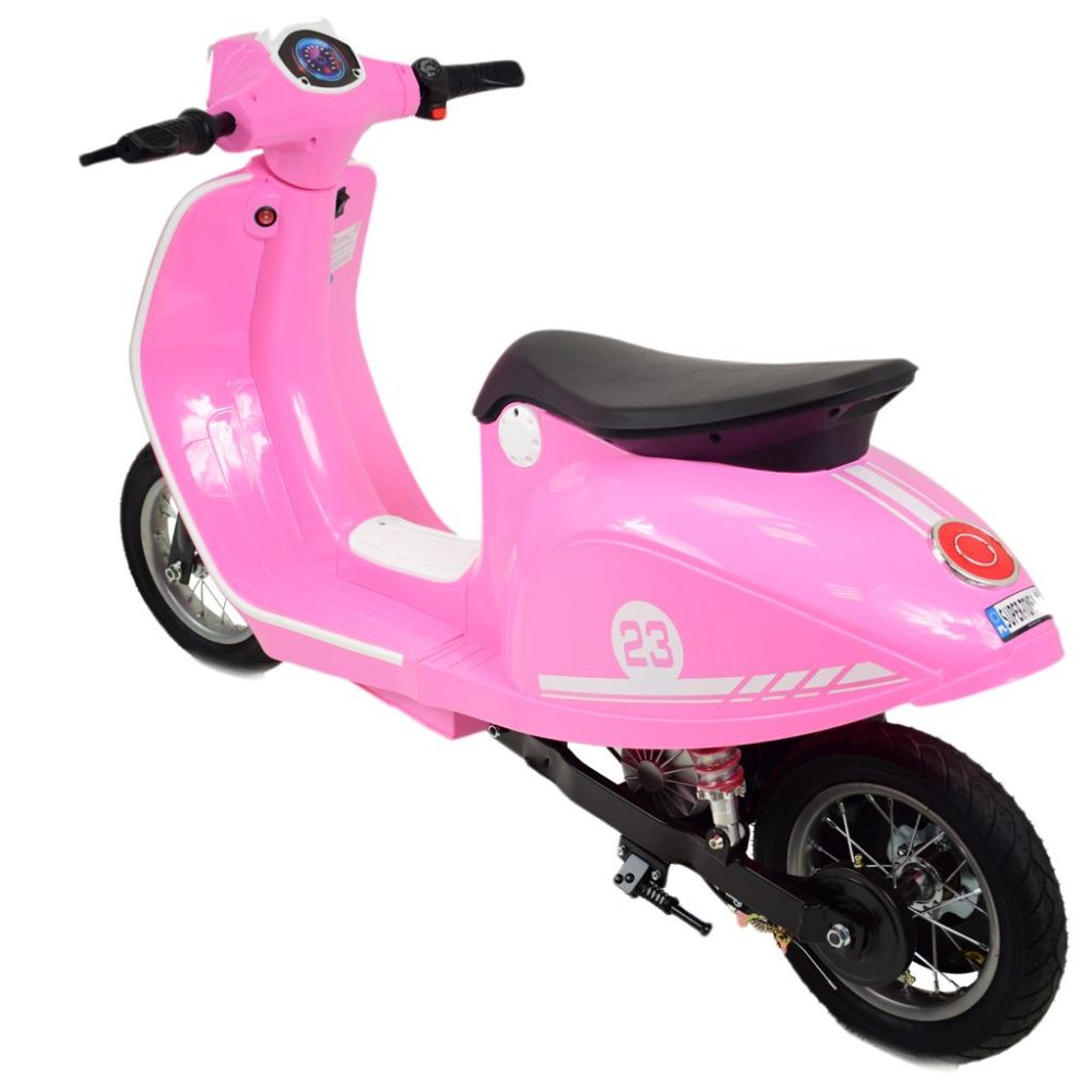 Akumuliatorinis rožinis retro motoroleris WATERPROOF/sx-2438
