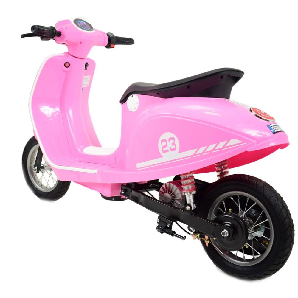 Akumuliatorinis rožinis retro motoroleris WATERPROOF/sx-2438