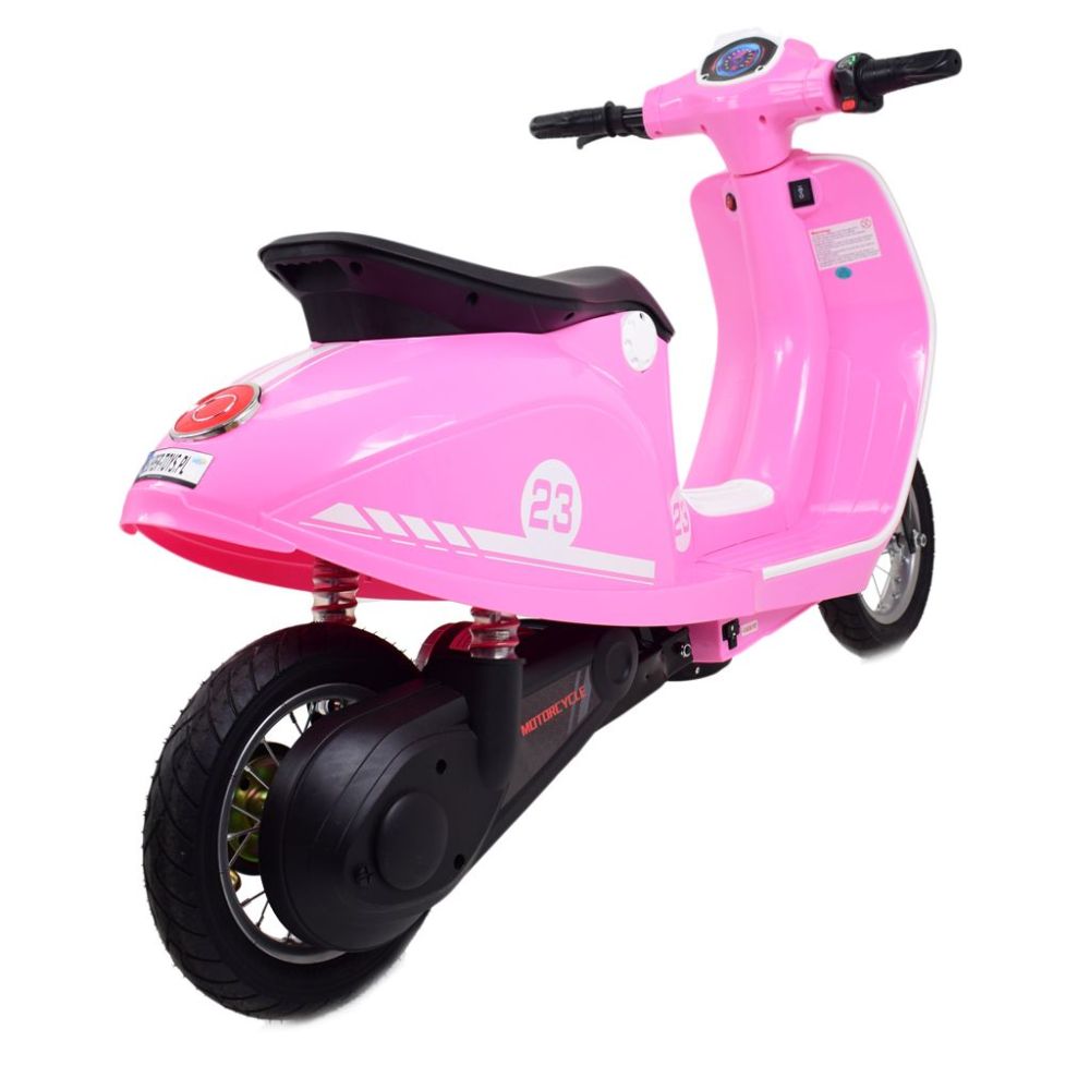 Akumuliatorinis rožinis retro motoroleris WATERPROOF/sx-2438