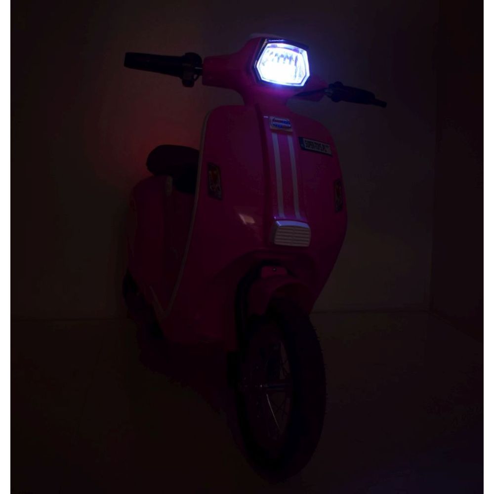 Akumuliatorinis rožinis retro motoroleris WATERPROOF/sx-2438