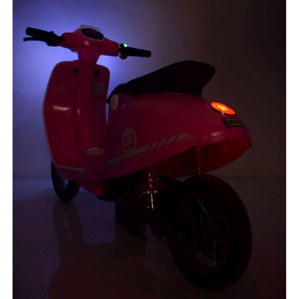 Akumuliatorinis rožinis retro motoroleris WATERPROOF/sx-2438