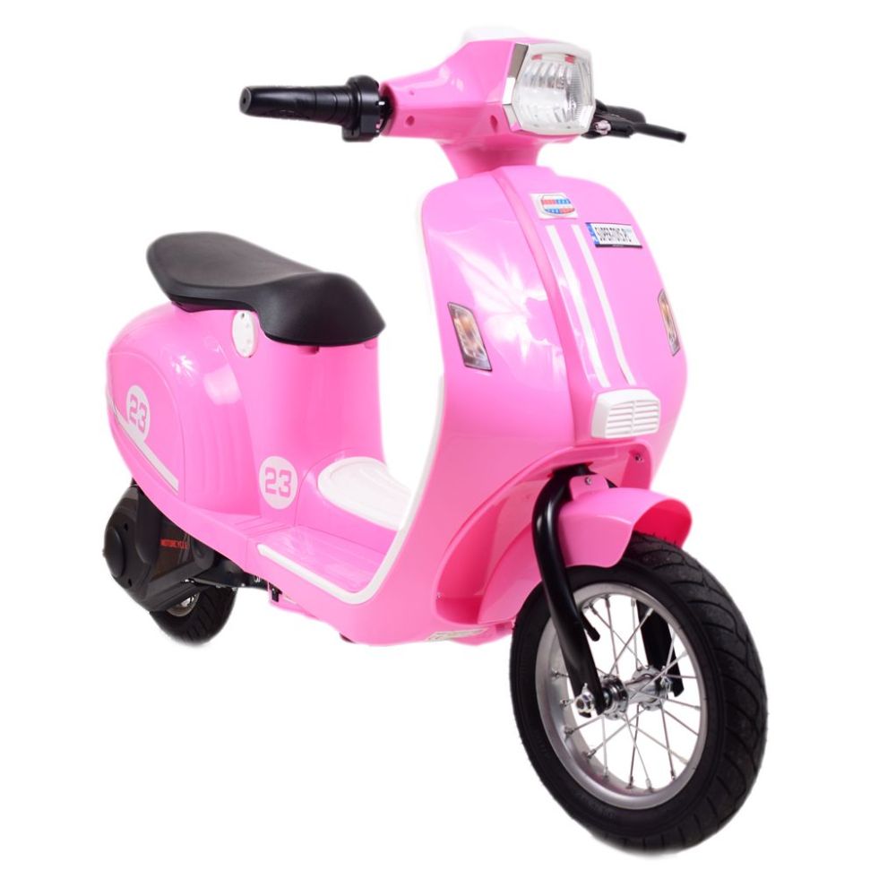 Akumuliatorinis rožinis retro motoroleris WATERPROOF/sx-2438