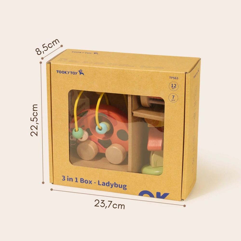 Medinis edukacinis rinkinys TOOKY TOY Ladybug 3-in-1