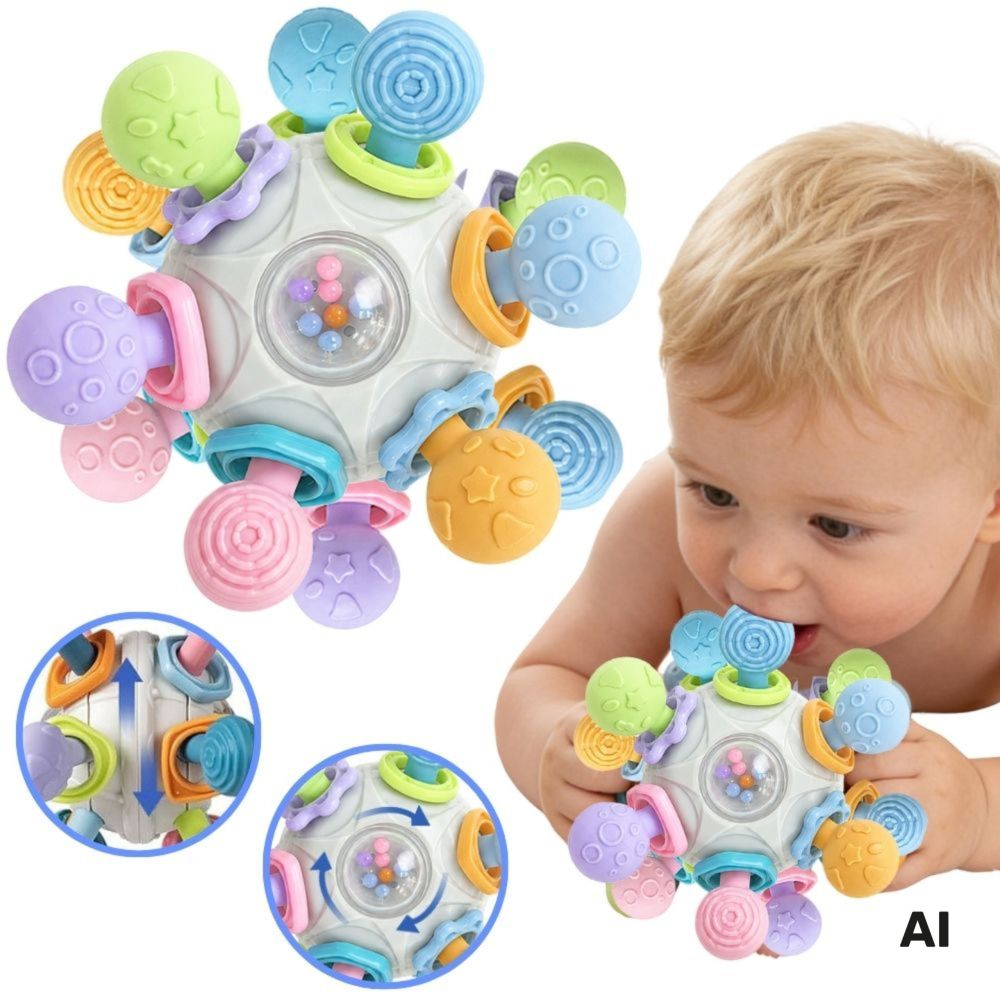 WOOPIE BABY Sensory Toy Teether Ball 3in1 Ball 6m+ 