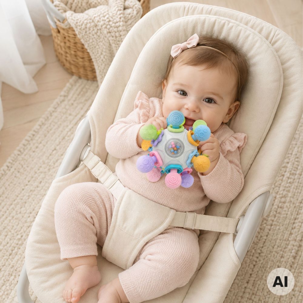 WOOPIE BABY Sensory Toy Teether Ball 3in1 Ball 6m+ 