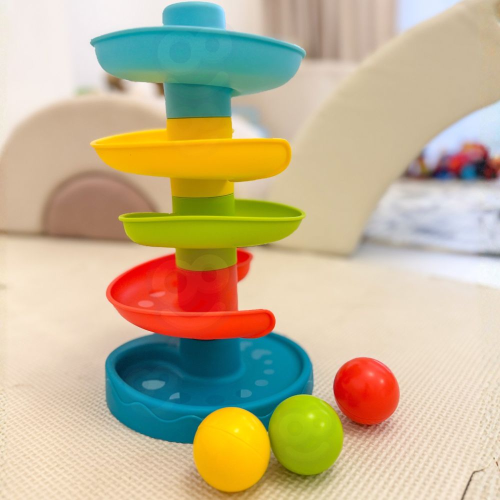 Kamuoliukų trasos spyruoklės rinkinys WOOPIE BABY + 3 kamuoliukai