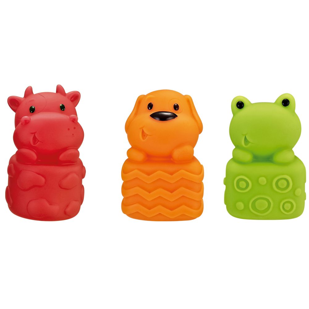 Minkštų sensorinių žaislinių gyvūnėlių rinkinys WOOPIE BABY 6 vnt