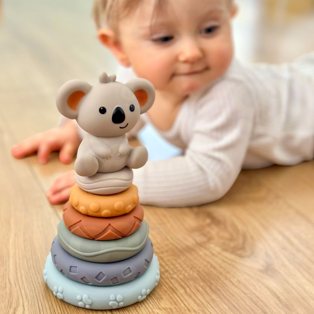 Mokomoji piramidė - kramtukų rinkinys WOOPIE BABY Koala 2-in-1