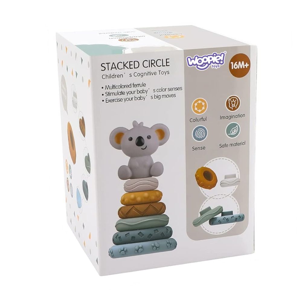 Mokomoji piramidė - kramtukų rinkinys WOOPIE BABY Koala 2-in-1