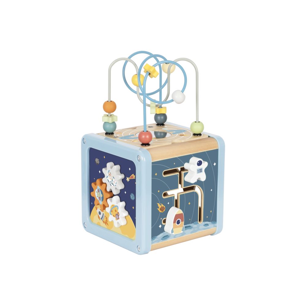 TOOKY TOY Wooden Activity Cube Space Sorter Maze 