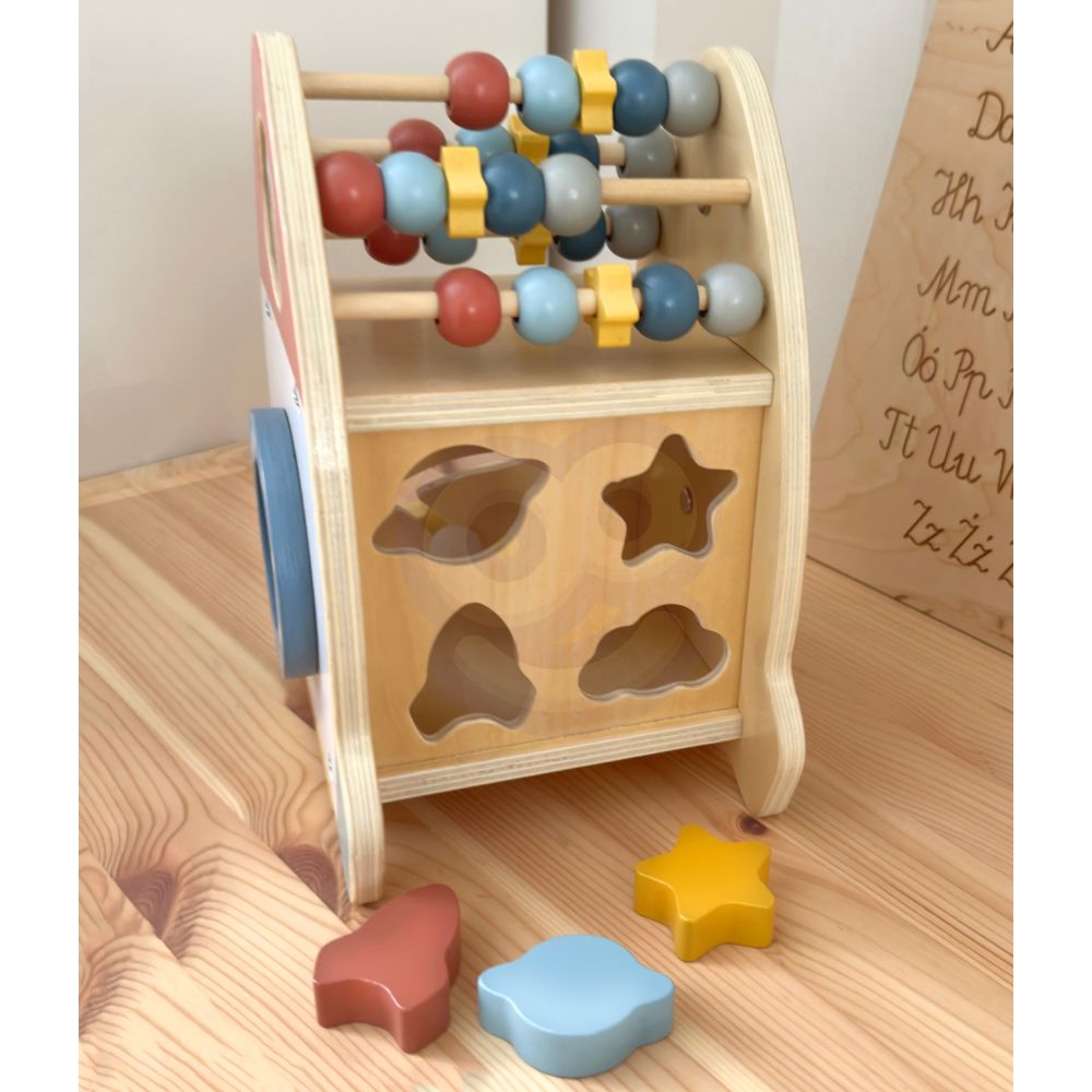 TOOKY TOY Space Rocket Activity Sorter Wooden Maze 