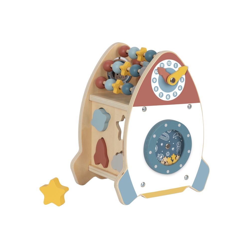 Medinė mokomoji raketa TOOKY TOY su 6 užduotimis