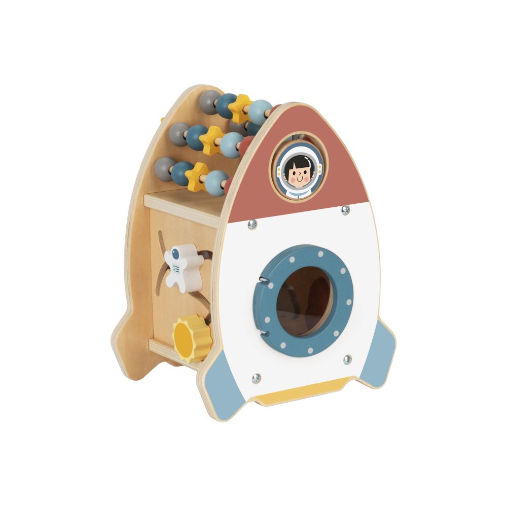 Medinė mokomoji raketa TOOKY TOY su 6 užduotimis
