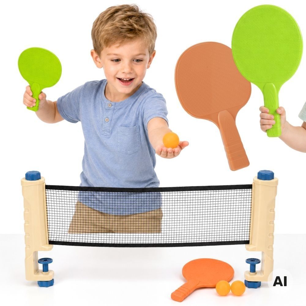 Stalo teniso rinkinys su tinkleliu WOOPIE 6 dalių Ping Pong