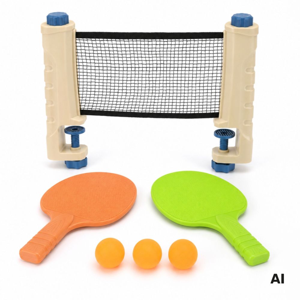 WOOPIE Table Tennis Set with Net 6 Pieces Ping Pong 