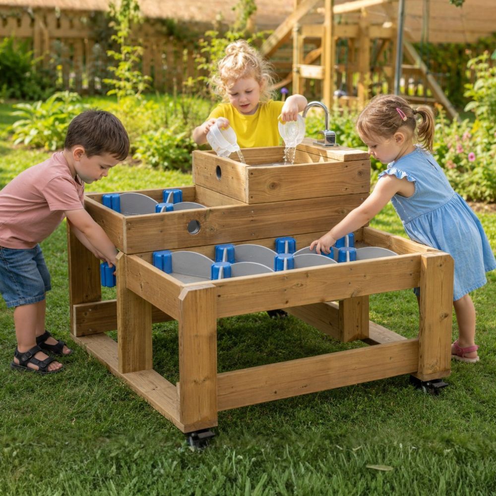 CLASSIC WORLD EDU Wooden Water Table XL Water Path Track with Dams 