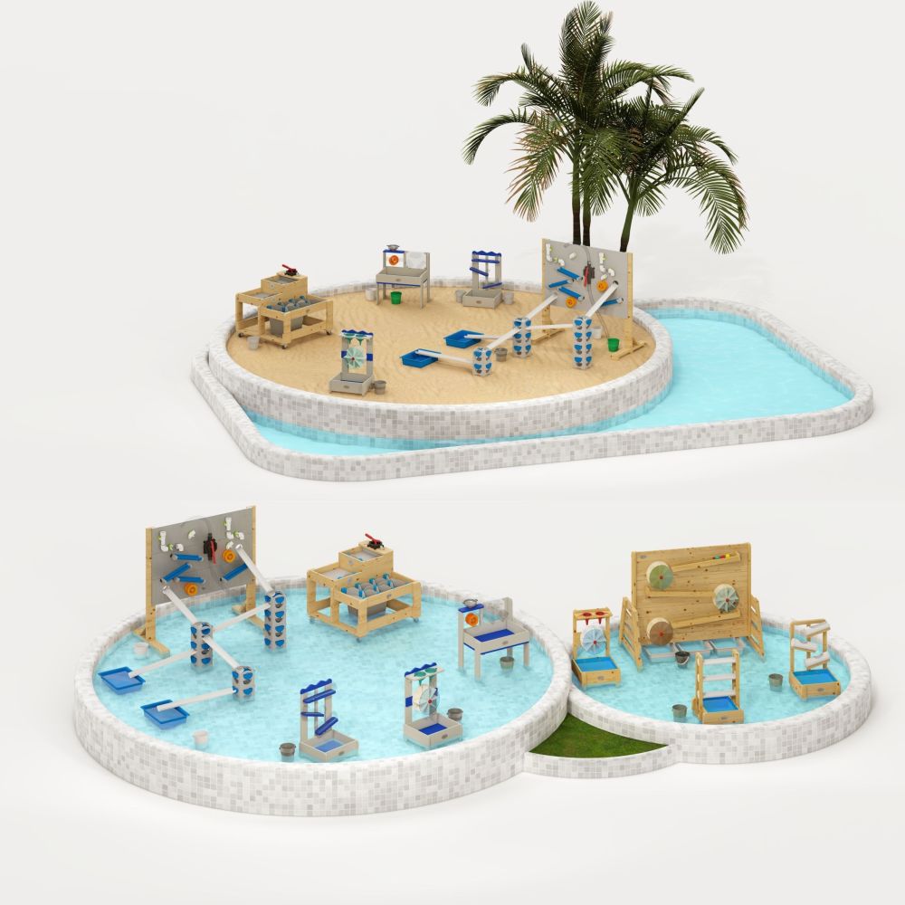 CLASSIC WORLD EDU Wooden Water Table XL Water Path Track with Dams 