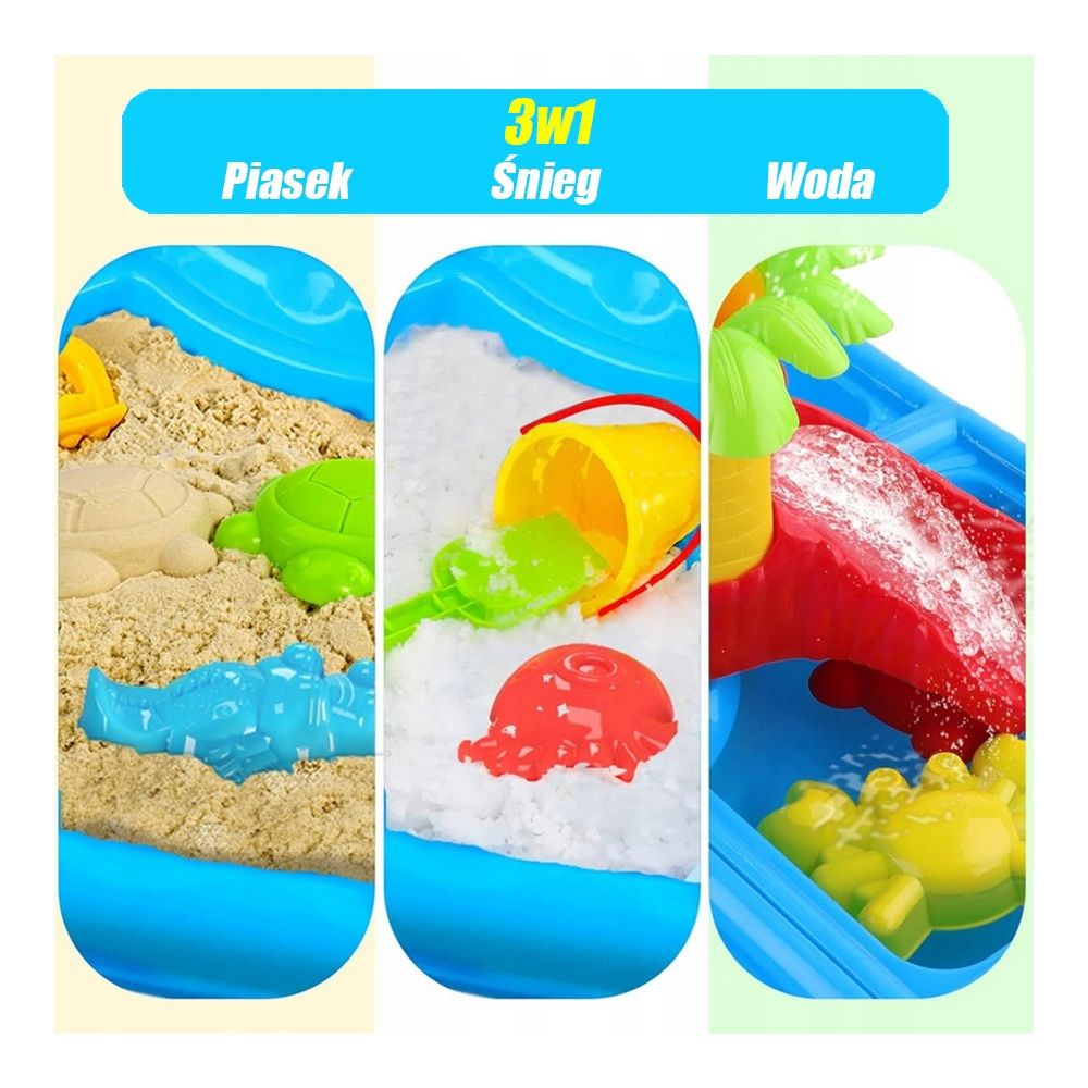 WOOPIE Water Table 2in1 Sandbox with Chair XL Aquapark 4-Pools 13 acc. 