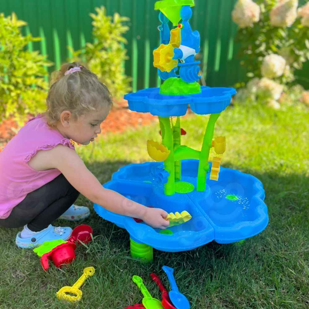 WOOPIE Water Table 2 in 1 Sandbox Fountain XXL Aquapark with Dolphin 