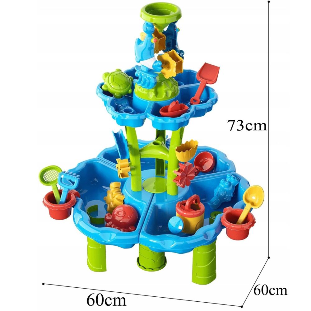 WOOPIE Water Table 2 in 1 Sandbox Fountain XXL Aquapark with Dolphin 