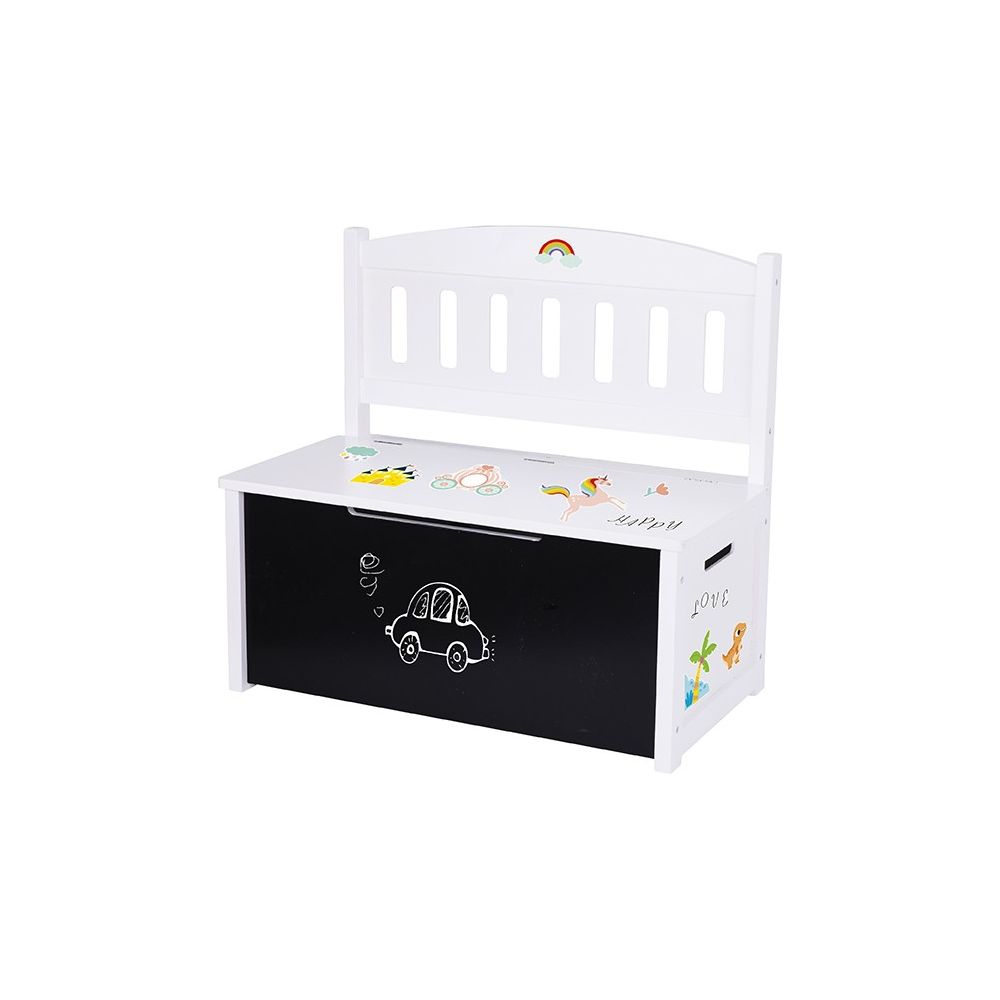 Tooky Toy 3-in-1 Wooden Toy Chest Bench with Drawing Board 