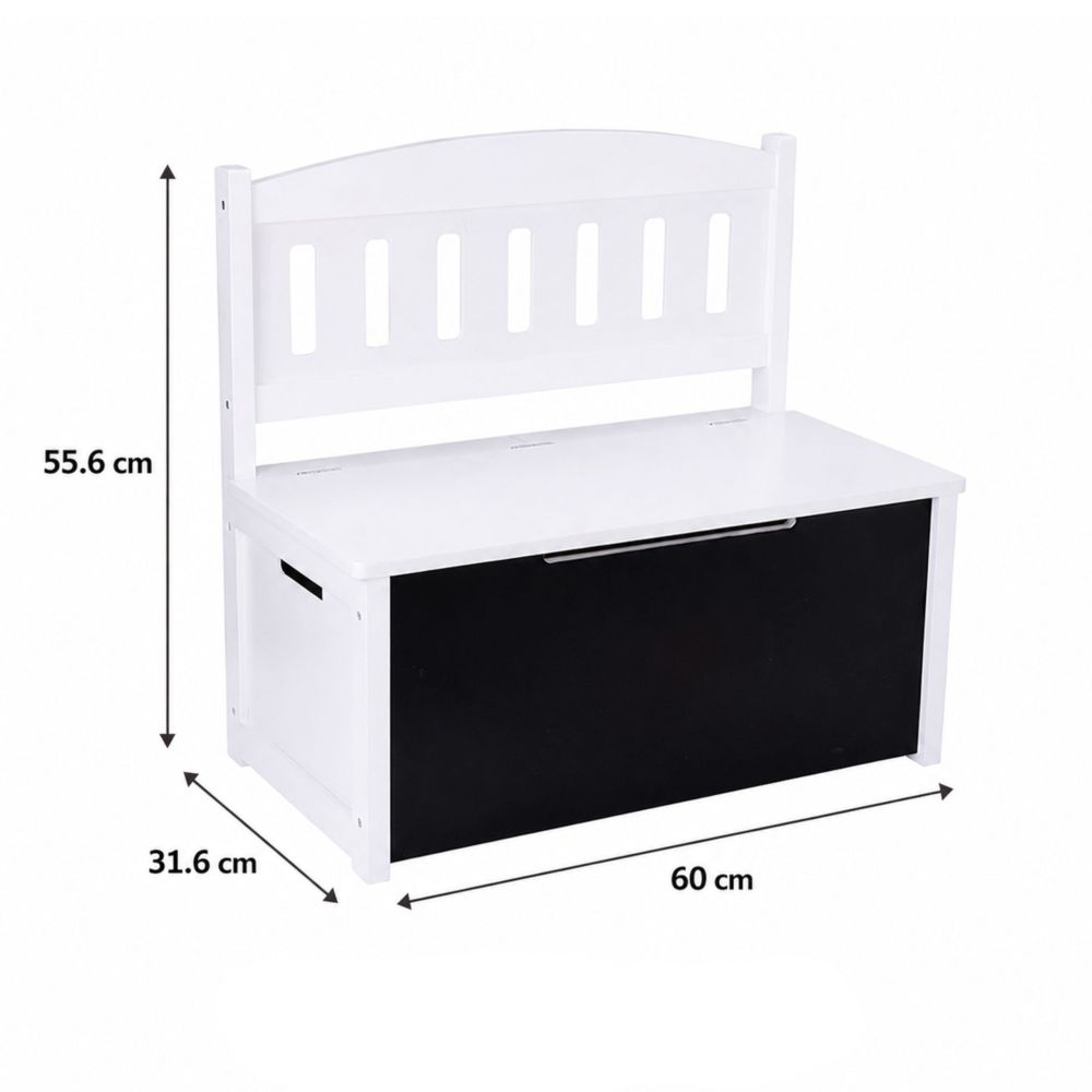 Medinė žaislų dėžė - suoliukas su piešimo lentele Tooky Toy 3-in-1