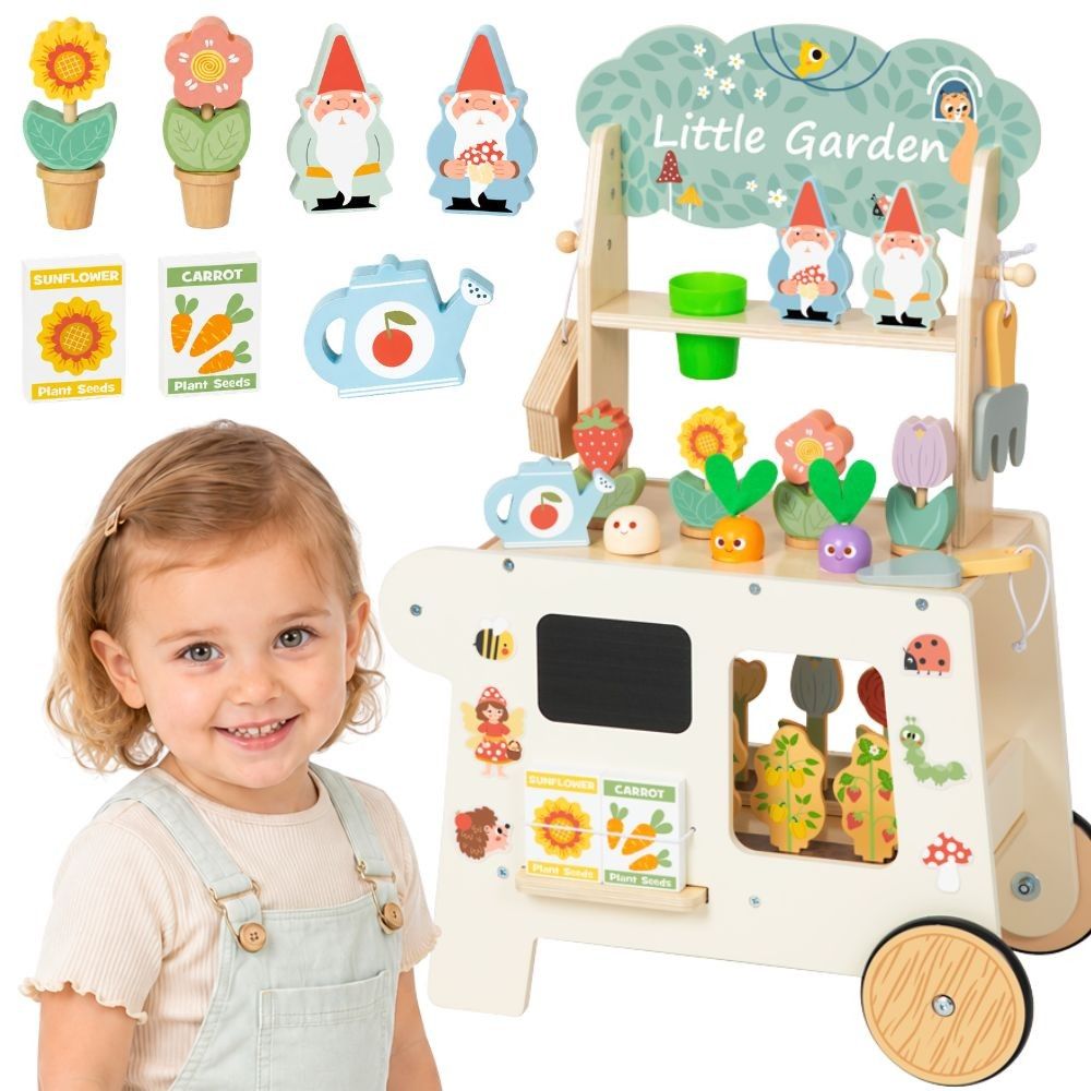 Medinis Montessori sodo vežimėlis TOOKY TOY, 57 el.