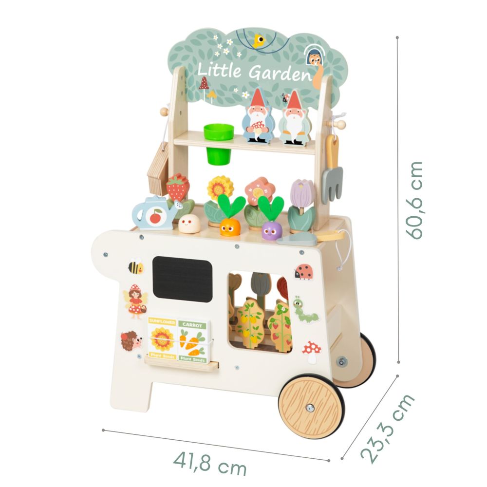 TOOKY TOY Montessori Wooden Garden Cart 57pcs 