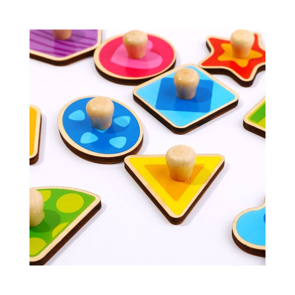 TOOKY TOY Puzzle Montessori Shape Learning Puzzle with Pushpins 