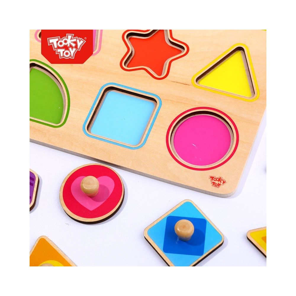 Formų mokymosi dėlionė su smeigtukais TOOKY TOY Montessori