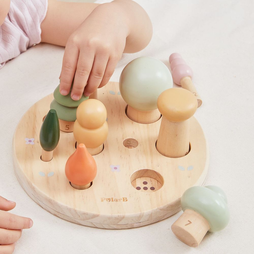 VIGA POLARB Wooden Puzzle Sorter Forest Trees Learning Counting 1-9 18+ VIGA POLARB 