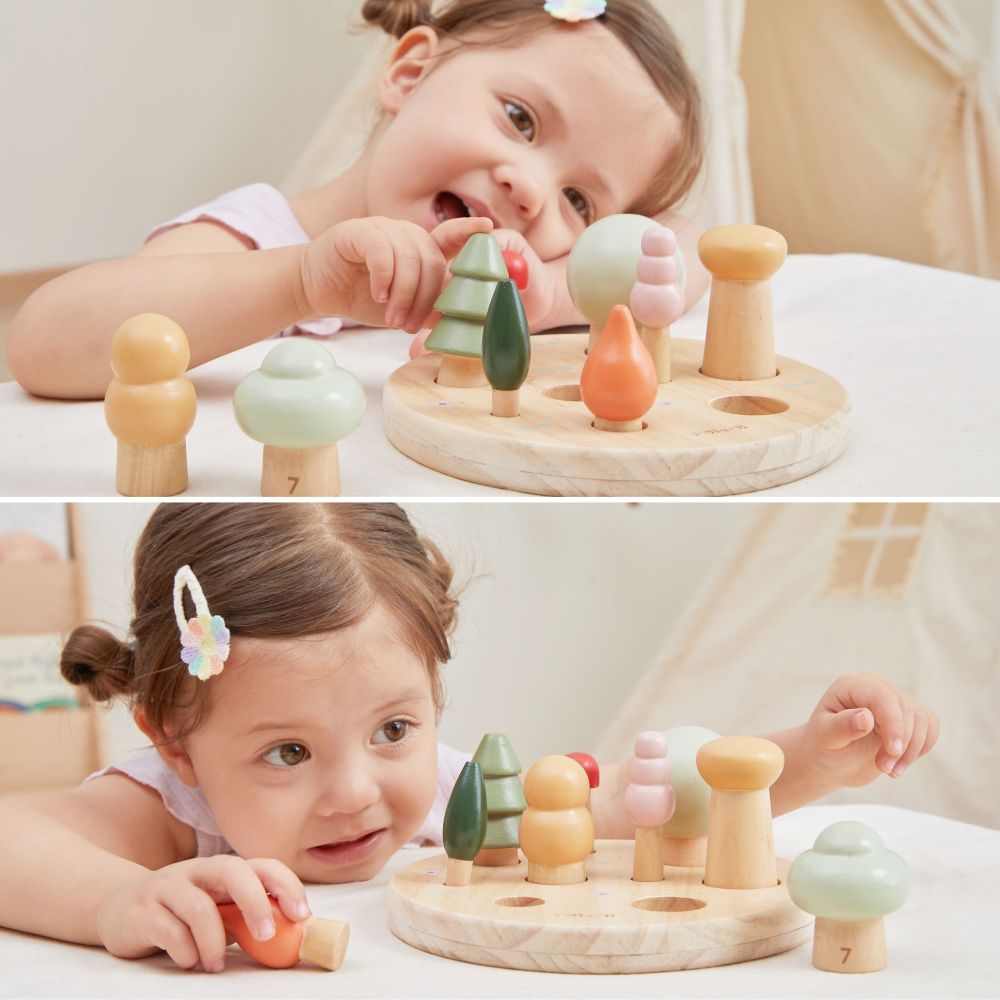 VIGA POLARB Wooden Puzzle Sorter Forest Trees Learning Counting 1-9 18+ VIGA POLARB 