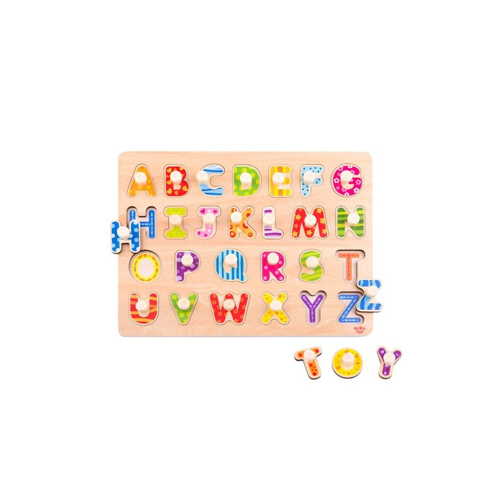 TOOKY TOY Puzzle Montessori Alphabet Puzzle with Pins 