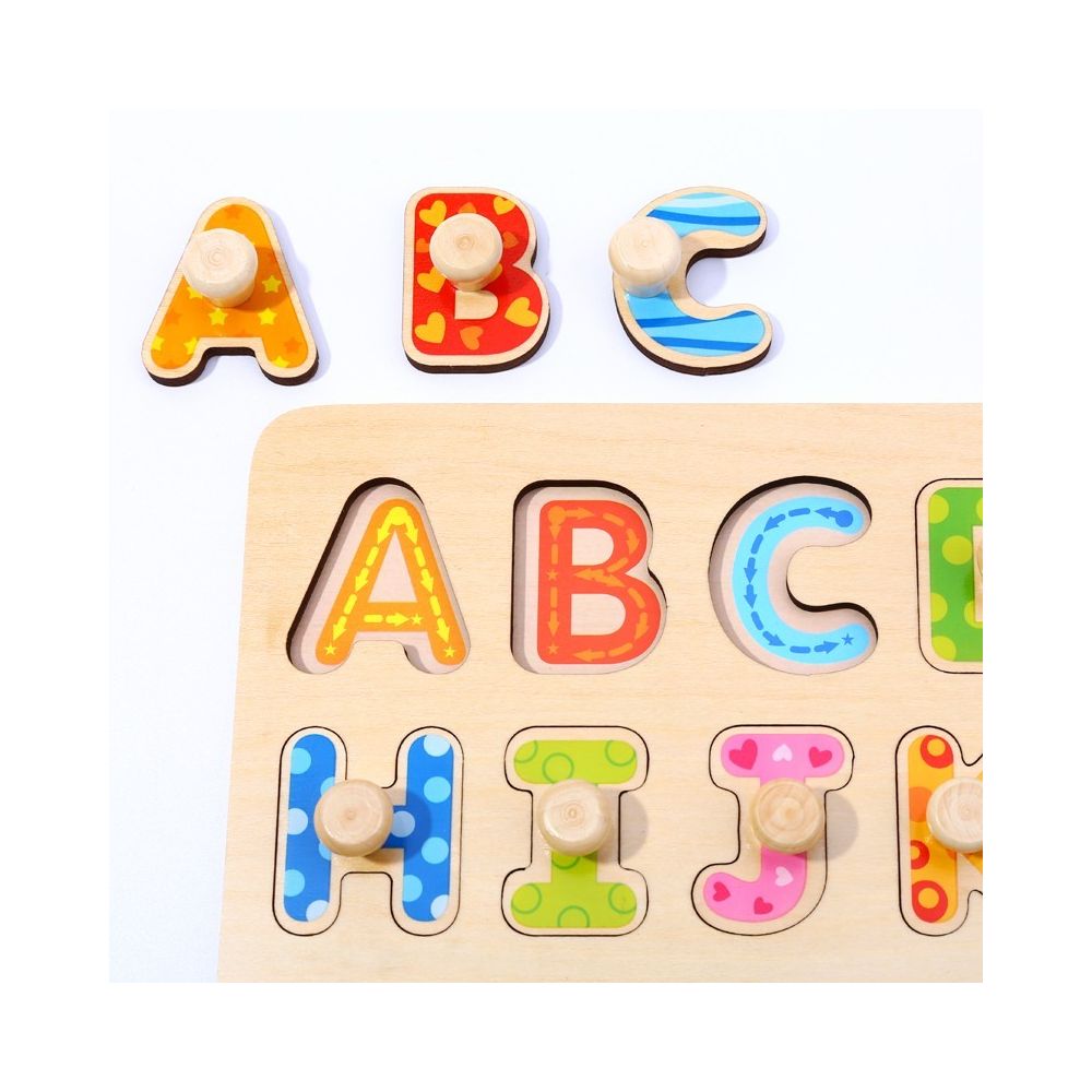 TOOKY TOY Puzzle Montessori Alphabet Puzzle with Pins 