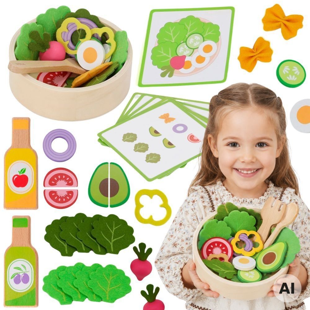 VIGA Wooden Salad Maker Set 18m+ 
