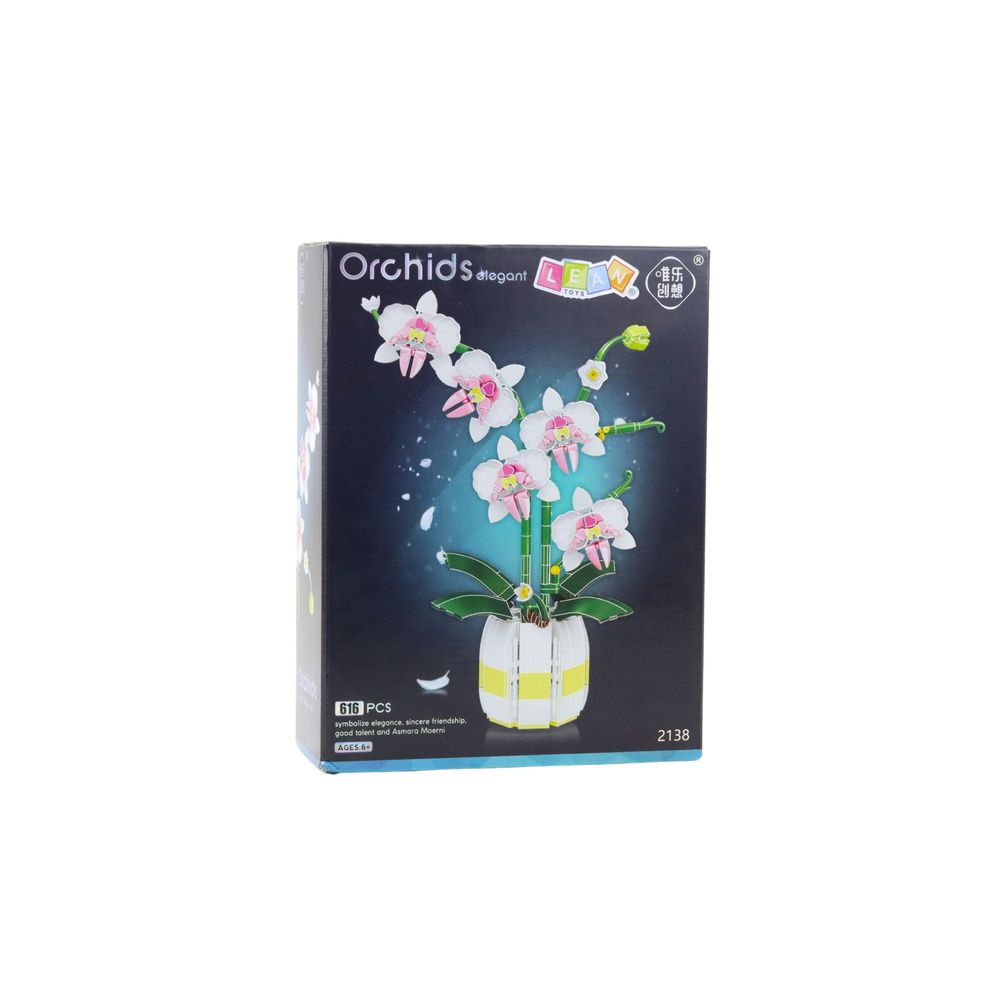 Klocki Konstrukcyjne Orchidea Storczyk W Doniczce Różowo-Biała 616 el.