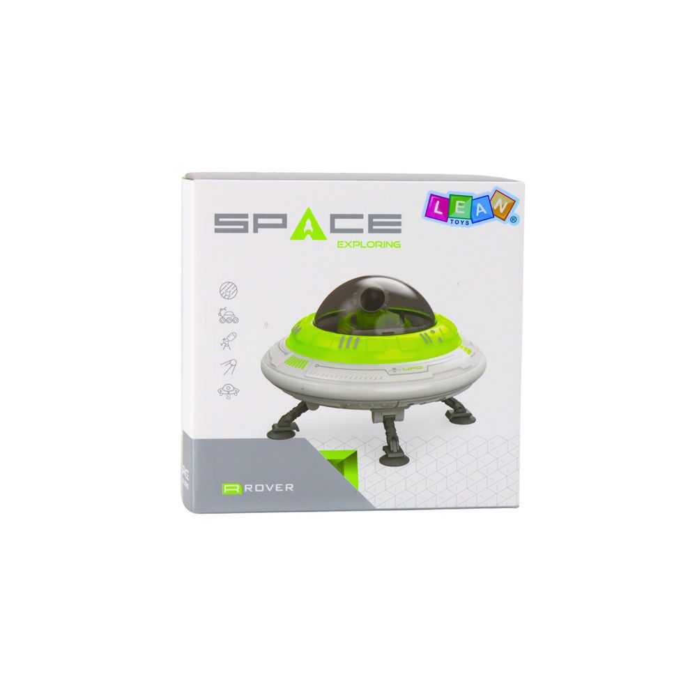 Statek Kosmiczny Ufo Figurka Astronauty Światła Dźwięki Zielony