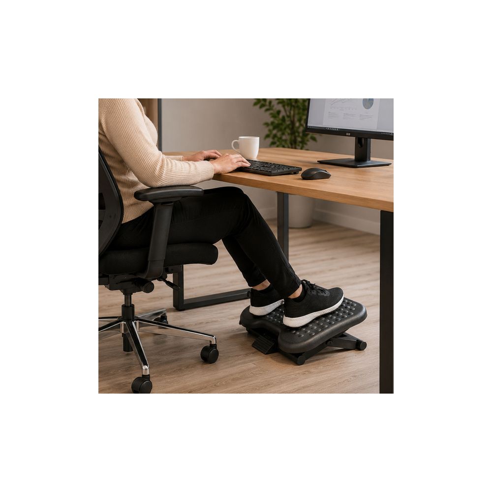 Podnóżek Regulowany Biurowy Pod Biurko Ergonomiczny Z Wypustkami 3 Poziomy
