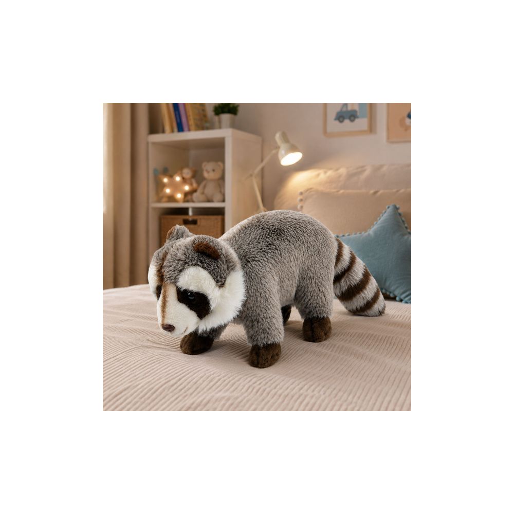 Pluszowy Szop Maskotka Przytulanka Realistyczny Szary 45 cm