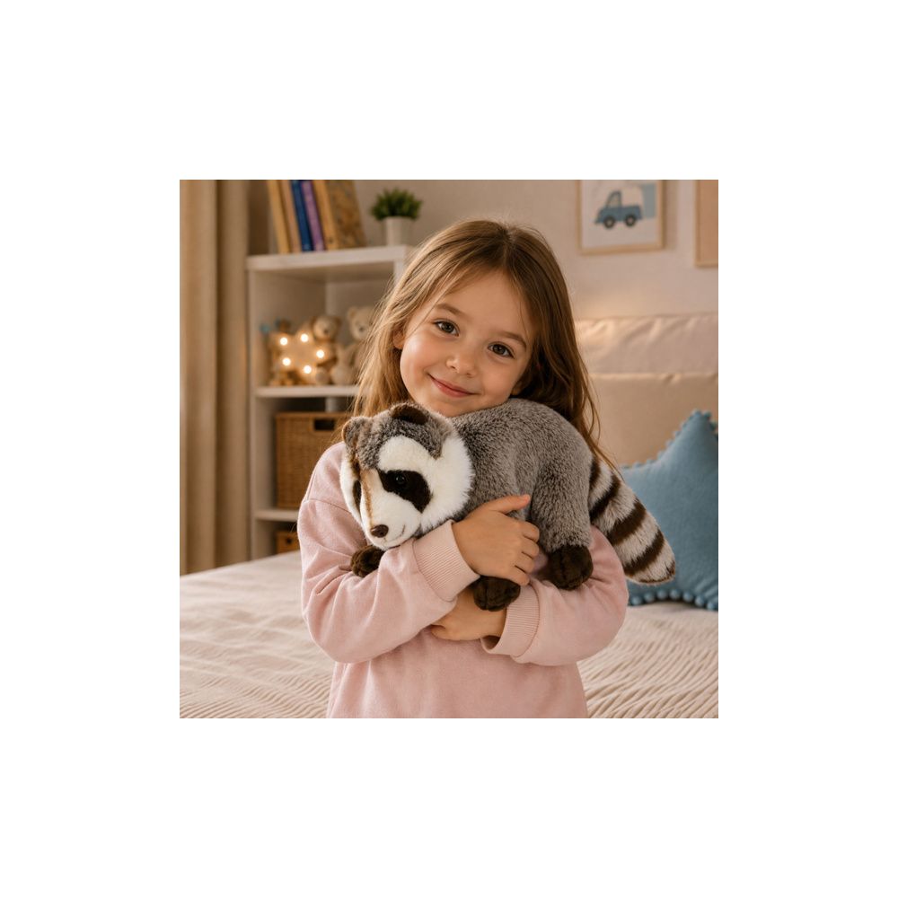 Pluszowy Szop Maskotka Przytulanka Realistyczny Szary 45 cm