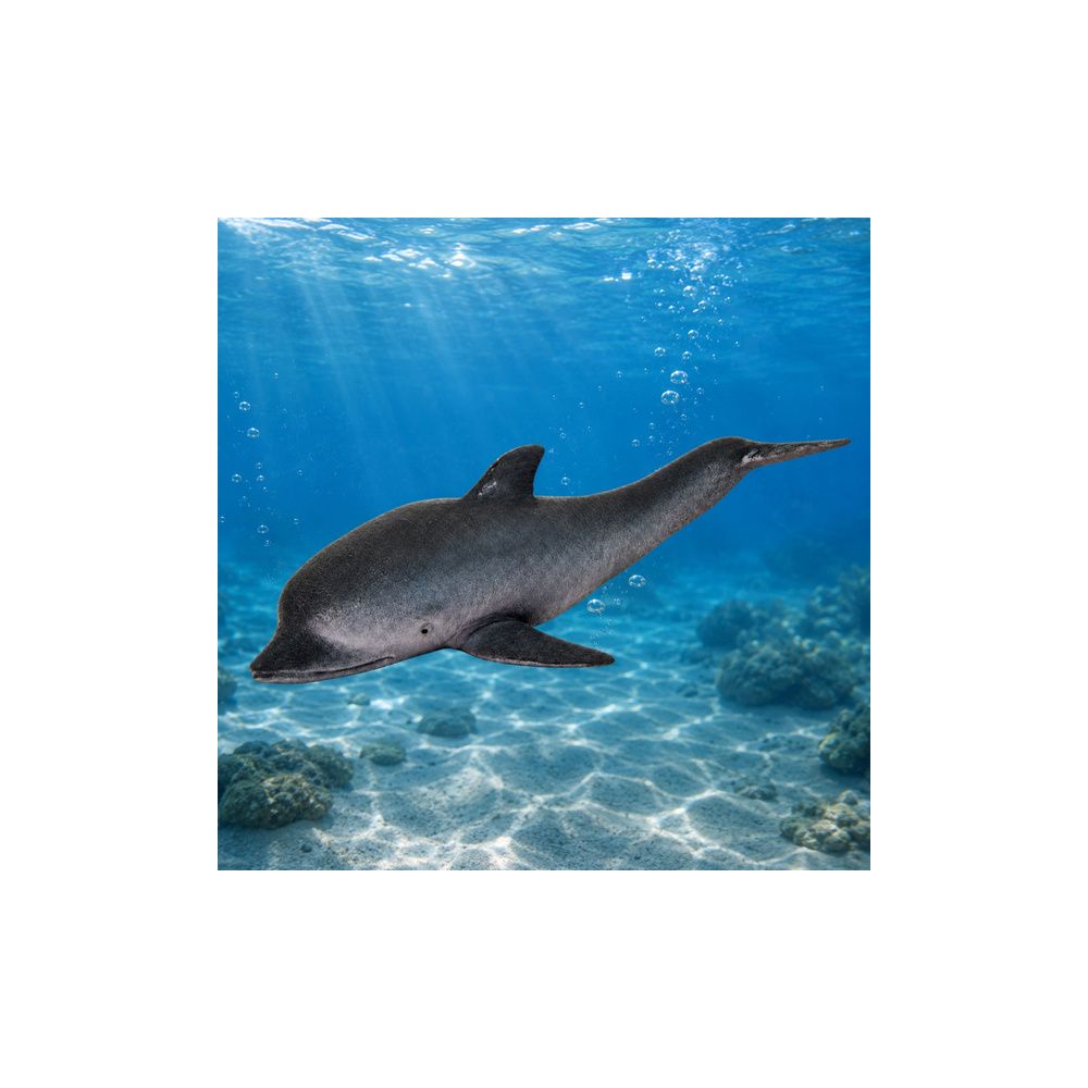 Gumowa Figurka Delfin Morski Miękka Realistyczna TPR Ciemnoszary 17,5 cm