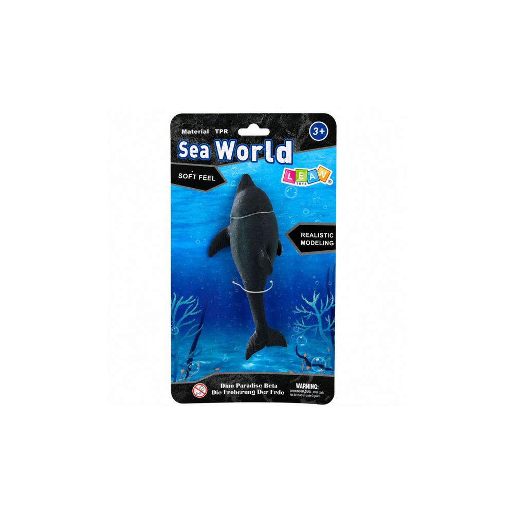 Gumowa Figurka Delfin Morski Miękka Realistyczna TPR Ciemnoszary 17,5 cm