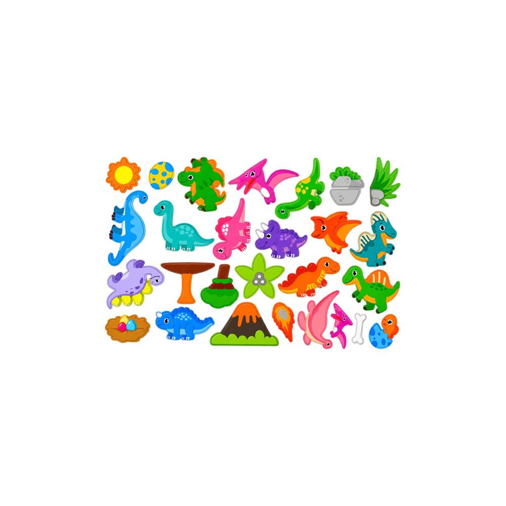 Książeczka Magnetyczna Układanka Puzzle Dinozaury Kolorowe Magnesy 30 el.