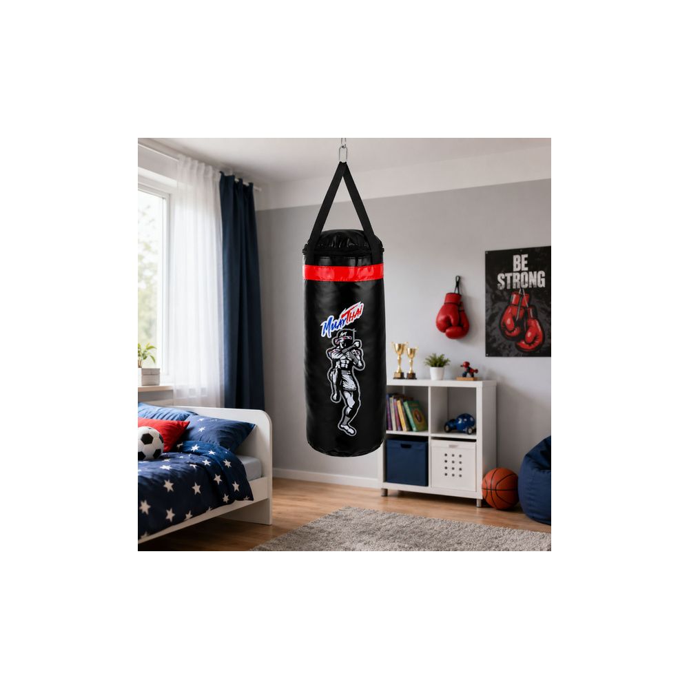 Worek Bokserski Dla Dzieci Zestaw Do Ćwiczeń Rękawice MUAY THAI 55x17cm M