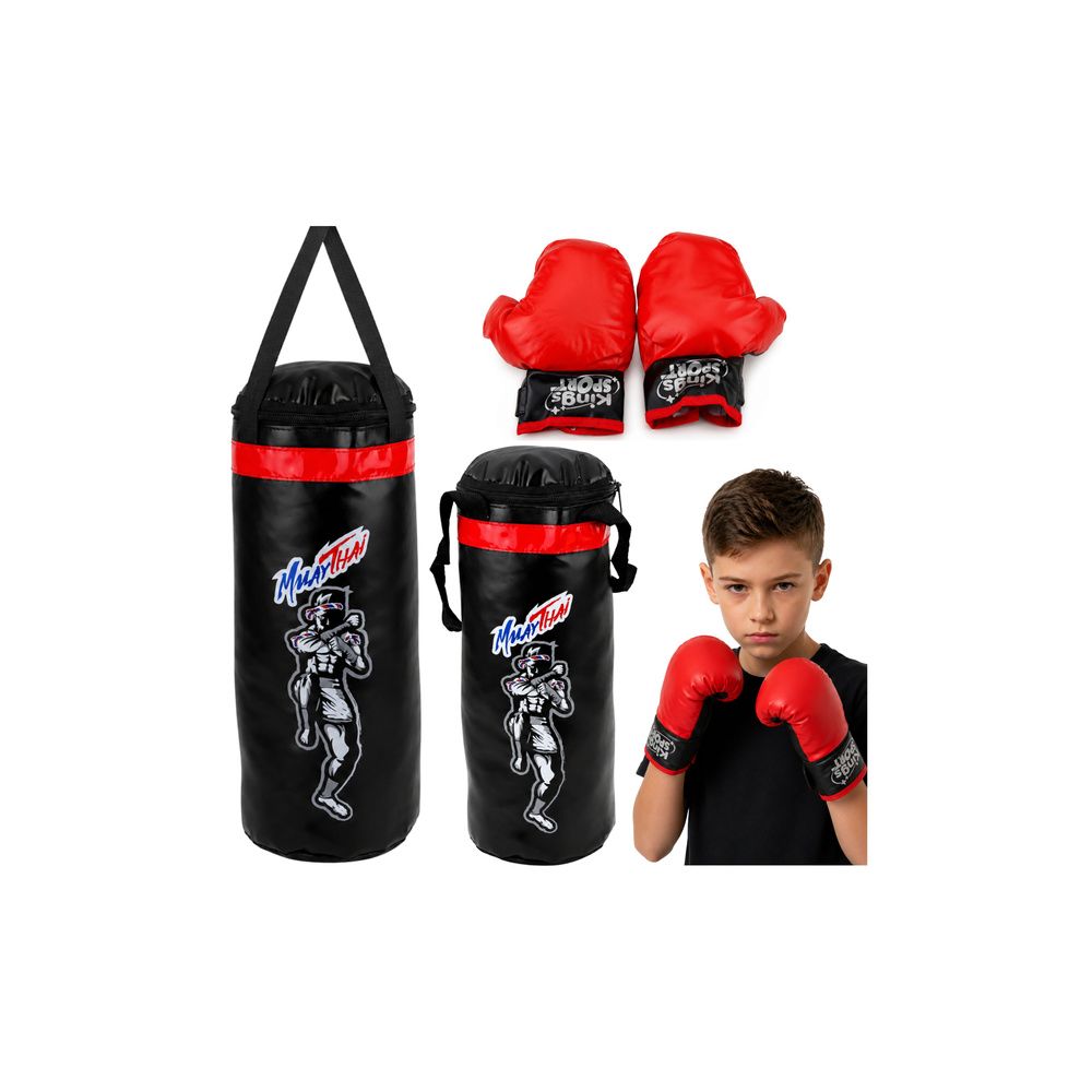 Worek Bokserski Dla Dzieci Zestaw Do Ćwiczeń Rękawice MUAY THAI 65x22cm L