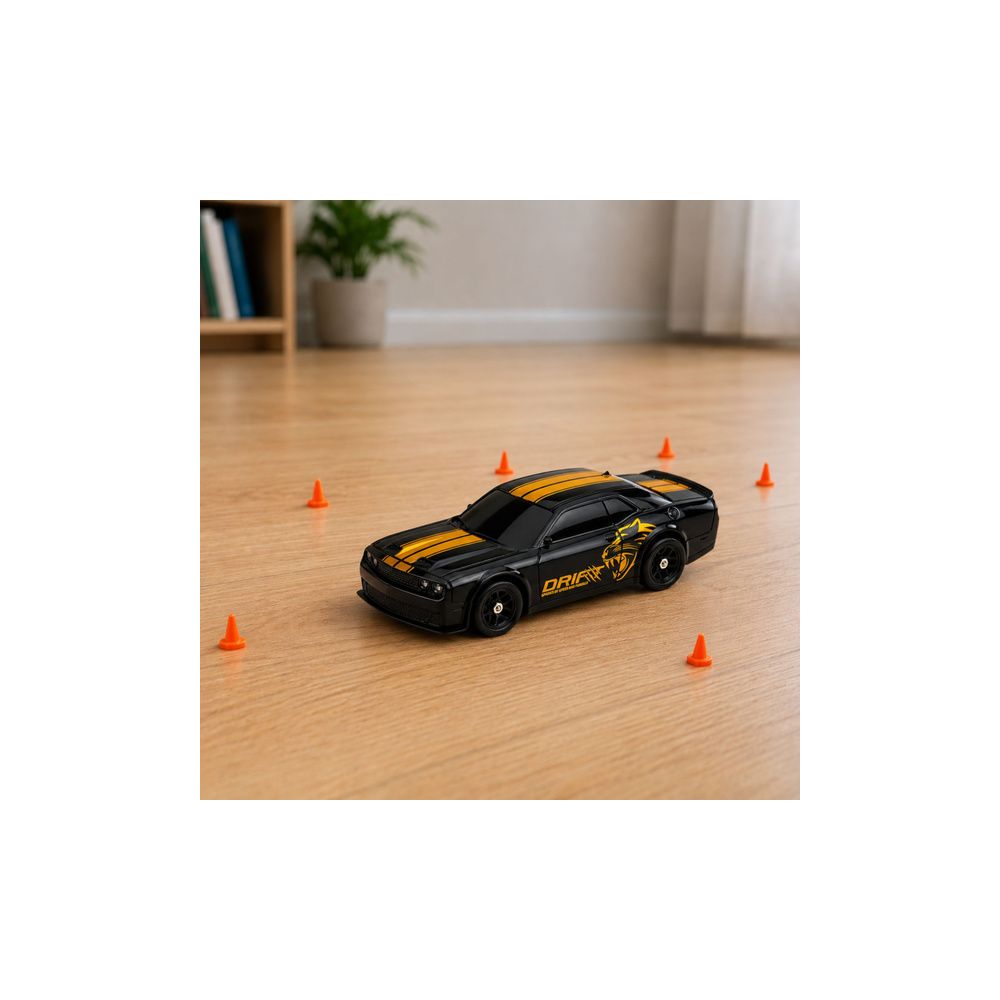 Samochód Sportowy Do Driftu RC Wymienna Karoseria Koła 4WD Czarny 1:43