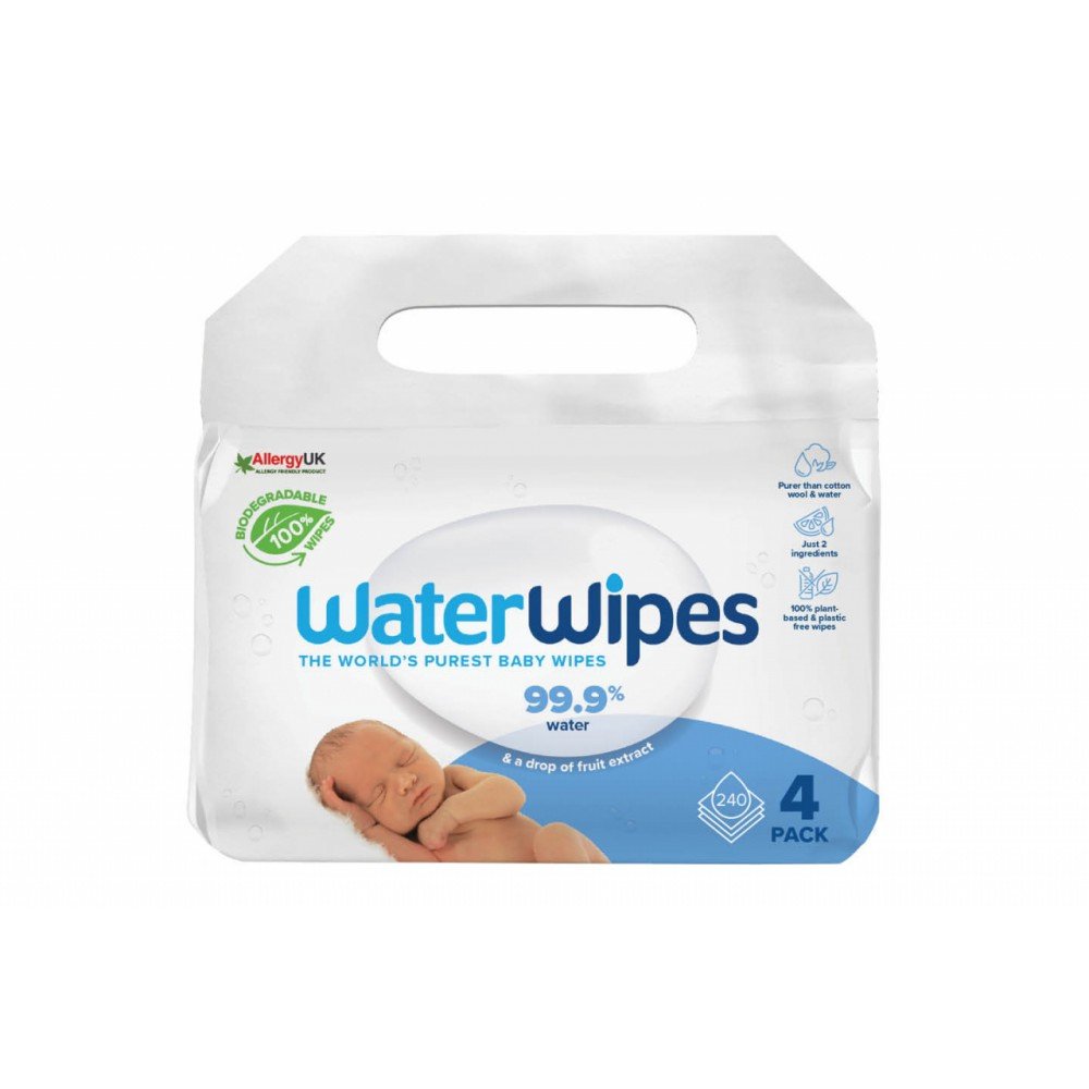 WATER WIPES drėgnos servetėlės, 4x60 vnt. 8021-Sauskelnės, servetėlės, paklotai-e-vaikas